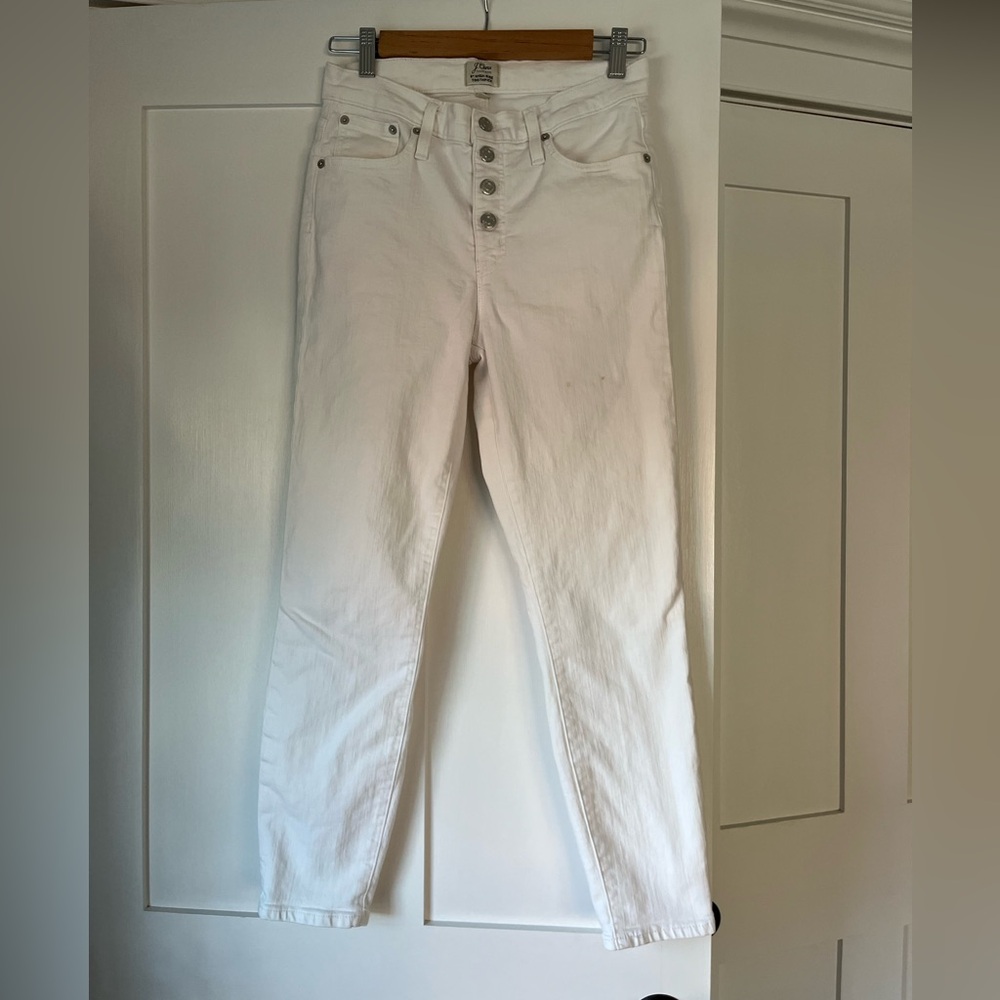 J Crew white toothpick jeans, size 28